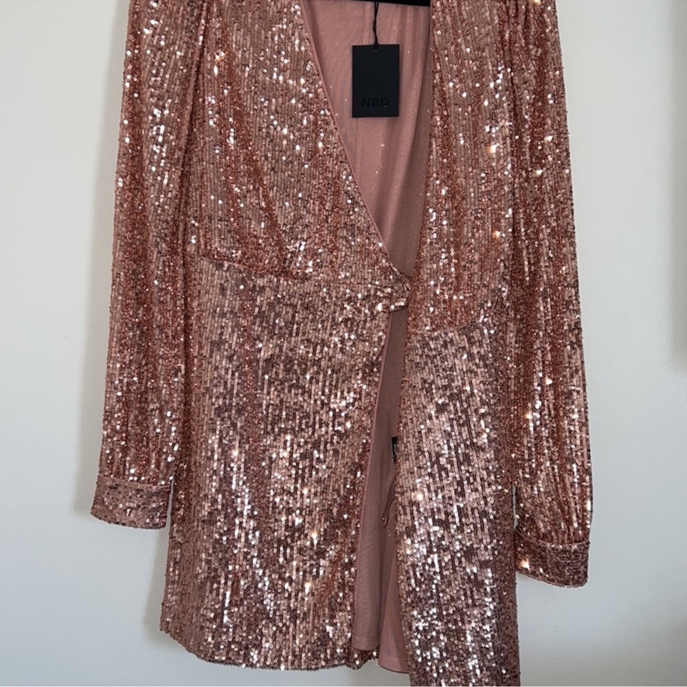 NBD Sequin Wrap Dress - Picture 7 of 7